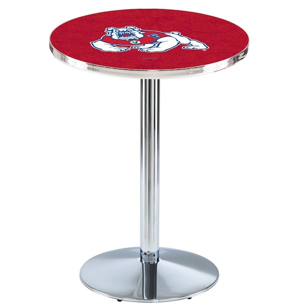42" Chrome Fresno State Pub Table